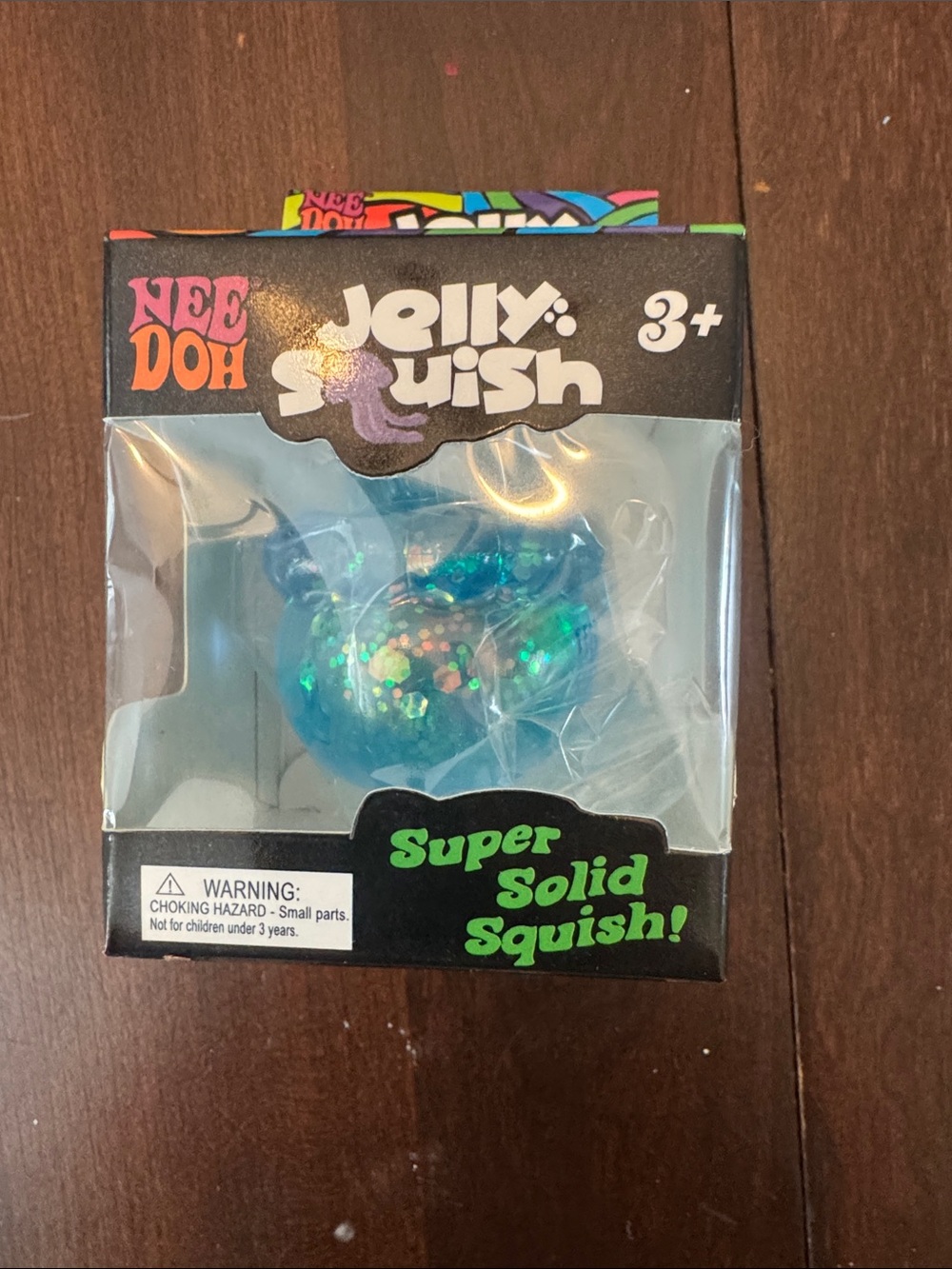 NeeDoh Jelly Squish Blue Glitter Sensory Toy